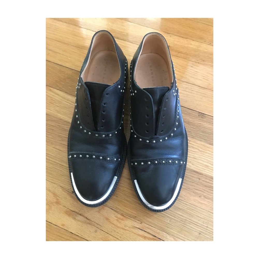 Barbara Bui metallic round toe oxfords